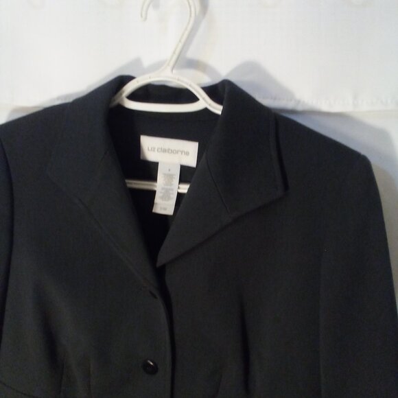 Liz Claiborne Blazer Jacket Women 6 Button Up Career Classic Dark Gray - Picture 3 of 15